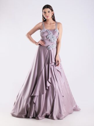 Step Into The Spotlight With Our Exquisitely Crafted Lavender Embellished Gown Feel Like Royalty At Any Special Occasion