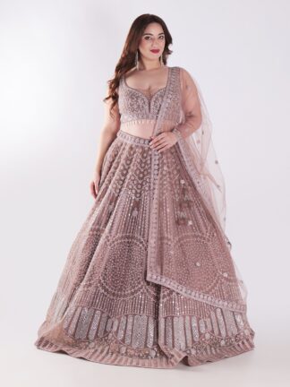 Intricately Embroidered With Silver Sequins Elegant Look Designer Lehenga Set