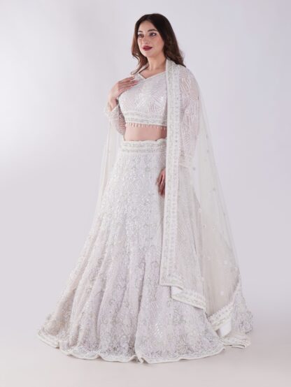 Flowing A-Line Silhouette Adorned With Intricate Beading And Embellishments Luxury Engagement Lehenga Set