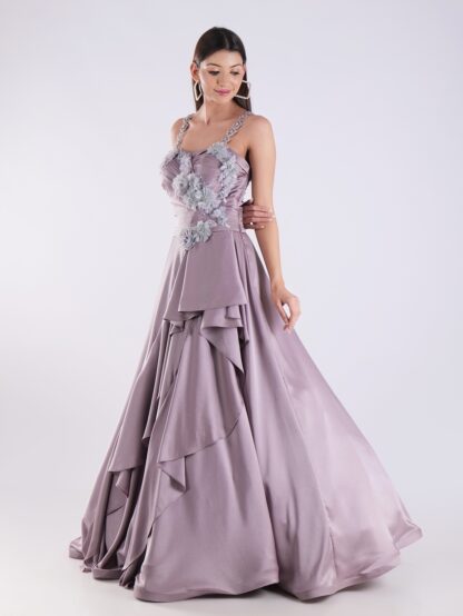 Step Into The Spotlight With Our Exquisitely Crafted Lavender Embellished Gown Feel Like Royalty At Any Special Occasion