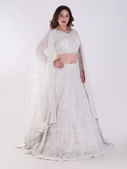 Flowing A-Line Silhouette Adorned With Intricate Beading And Embellishments Luxury Engagement Lehenga Set