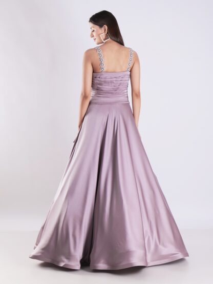 Step Into The Spotlight With Our Exquisitely Crafted Lavender Embellished Gown Feel Like Royalty At Any Special Occasion