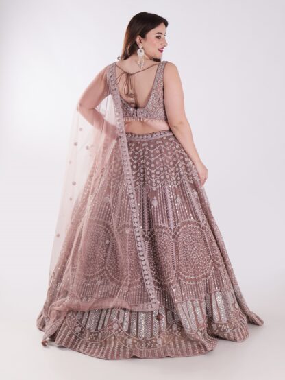 Intricately Embroidered With Silver Sequins Elegant Look Designer Lehenga Set