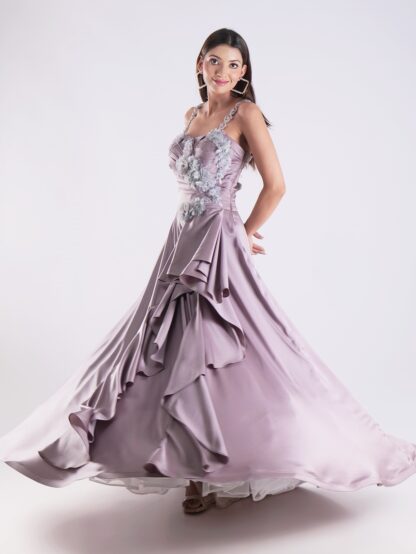Step Into The Spotlight With Our Exquisitely Crafted Lavender Embellished Gown Feel Like Royalty At Any Special Occasion