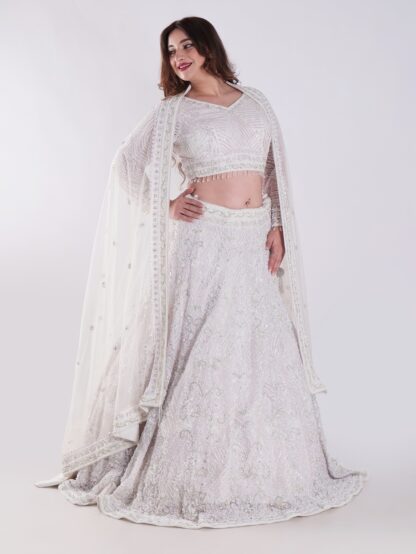 Flowing A-Line Silhouette Adorned With Intricate Beading And Embellishments Luxury Engagement Lehenga Set